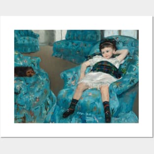 Little Girl in a Blue Armchair by Mary Cassatt Posters and Art